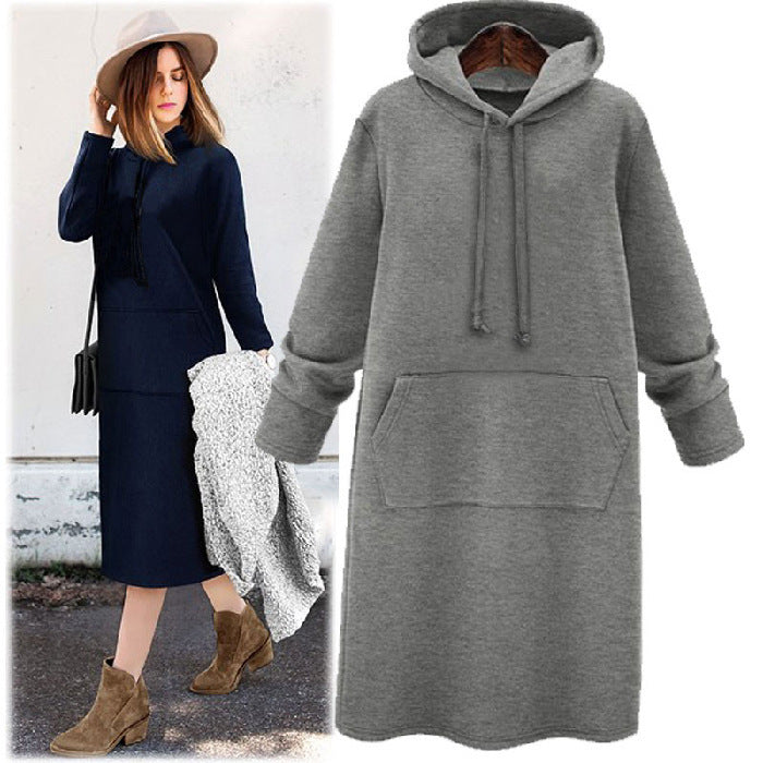 Mid-Length Sweater Coat Dress with Sparkling Blank Design