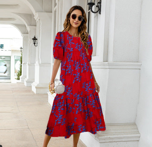 Loose Summer Dress: Fashionable Half Sleeves Women's Attire