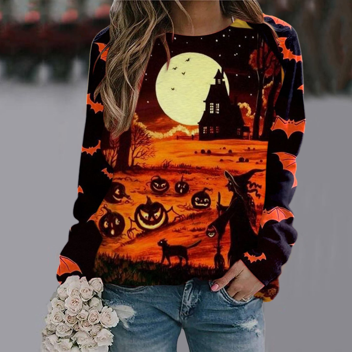 Women's Printed Long Sleeve T-shirt