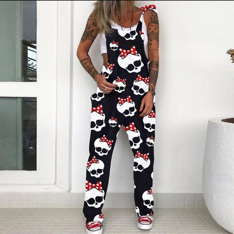 Get the Ultimate Street Style with Skull Print Overalls for Women