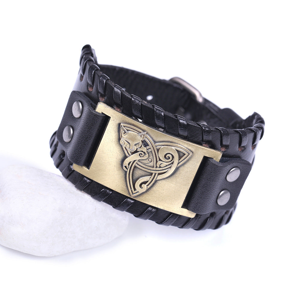 Triangle Fox Metal Bracelet Couple Leather Bracelet