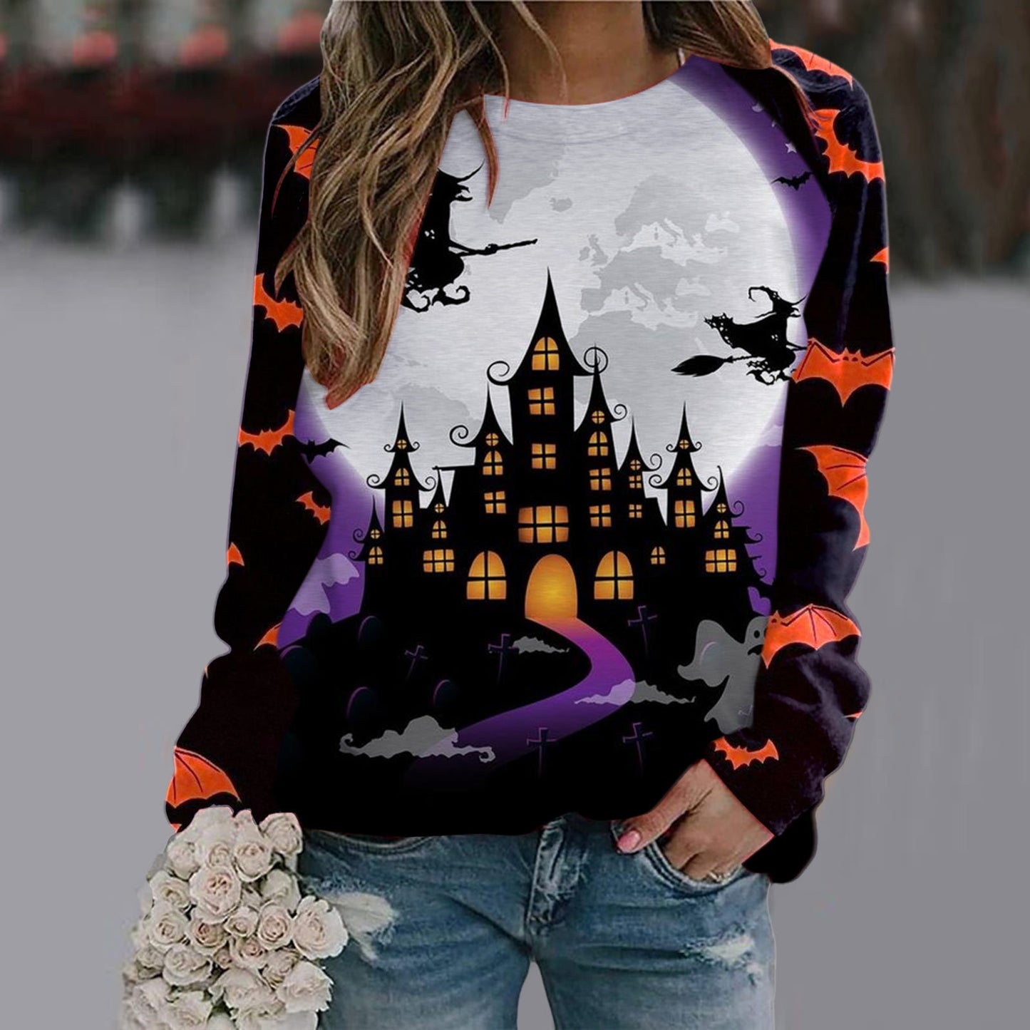 Women's Printed Long Sleeve T-shirt