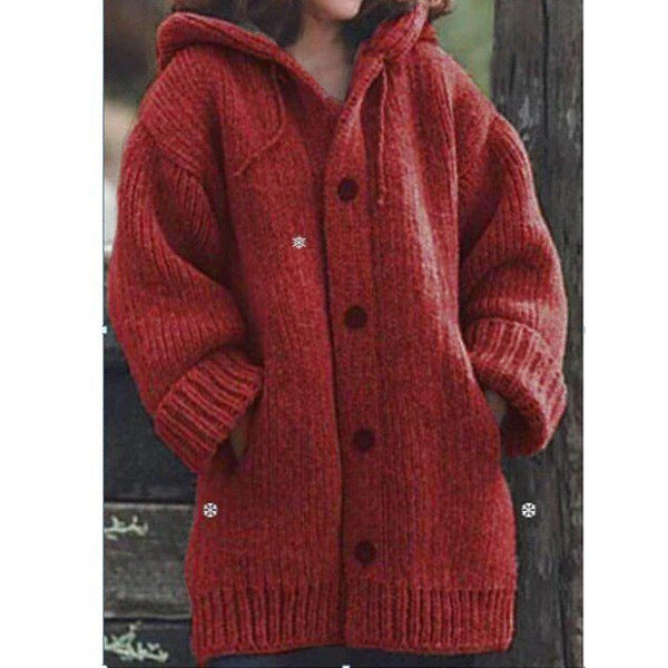 Mid length sweater new cardigan hooded jacket