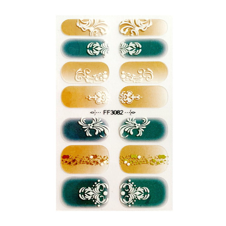 Fashion Nail Stickers with 3D Embossed Designs