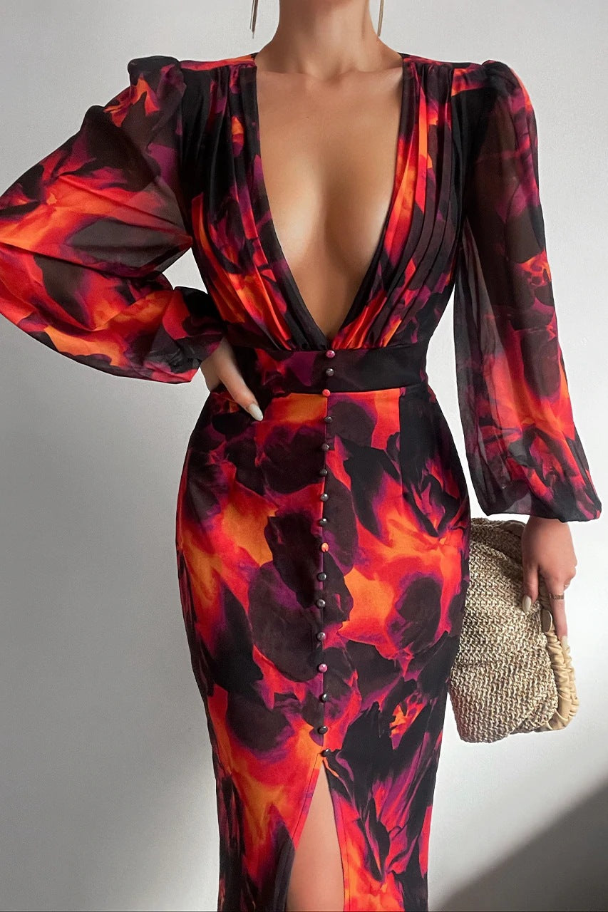 Women's Fashion Casual Printing Dress