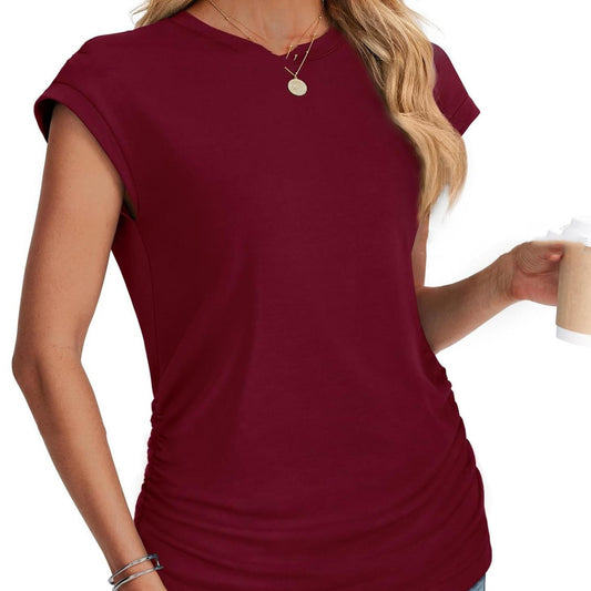 European And American Ladies Vest Solid Color Round Neck