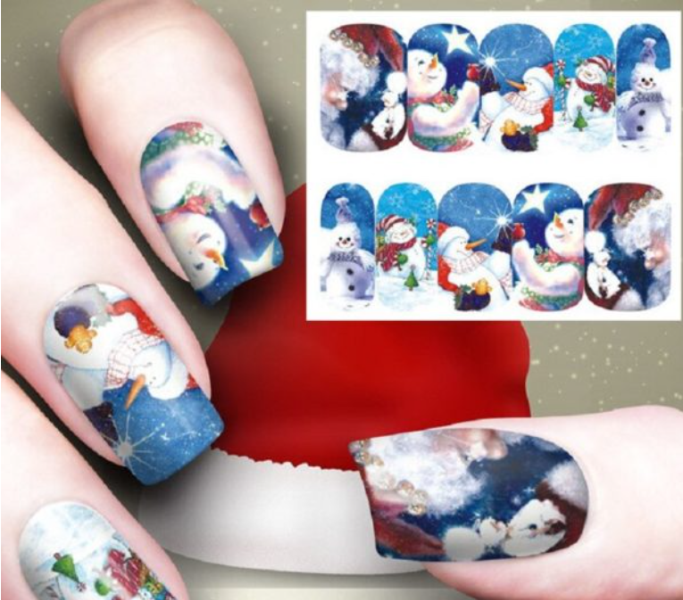 Festive Christmas Nail Art Water Transfer Decal Stickers