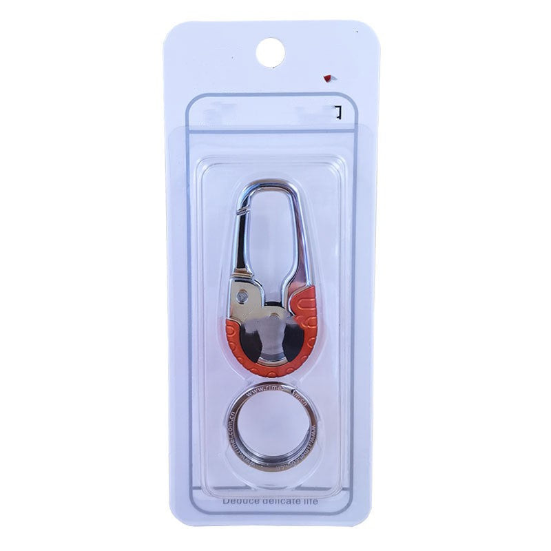 Efficient and Stylish: Stainless Steel Rotating Car Key Ring with Waist Hanging Design