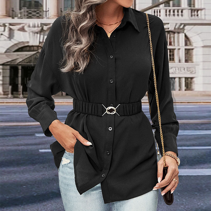 Women's Long-Sleeved Waist Top for Autumn and Winter