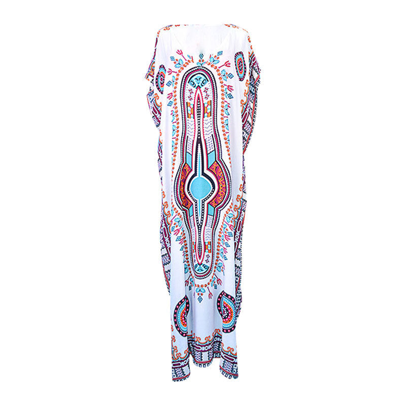 New Rayon Positioning Flower Loose Long Beach Cover-up