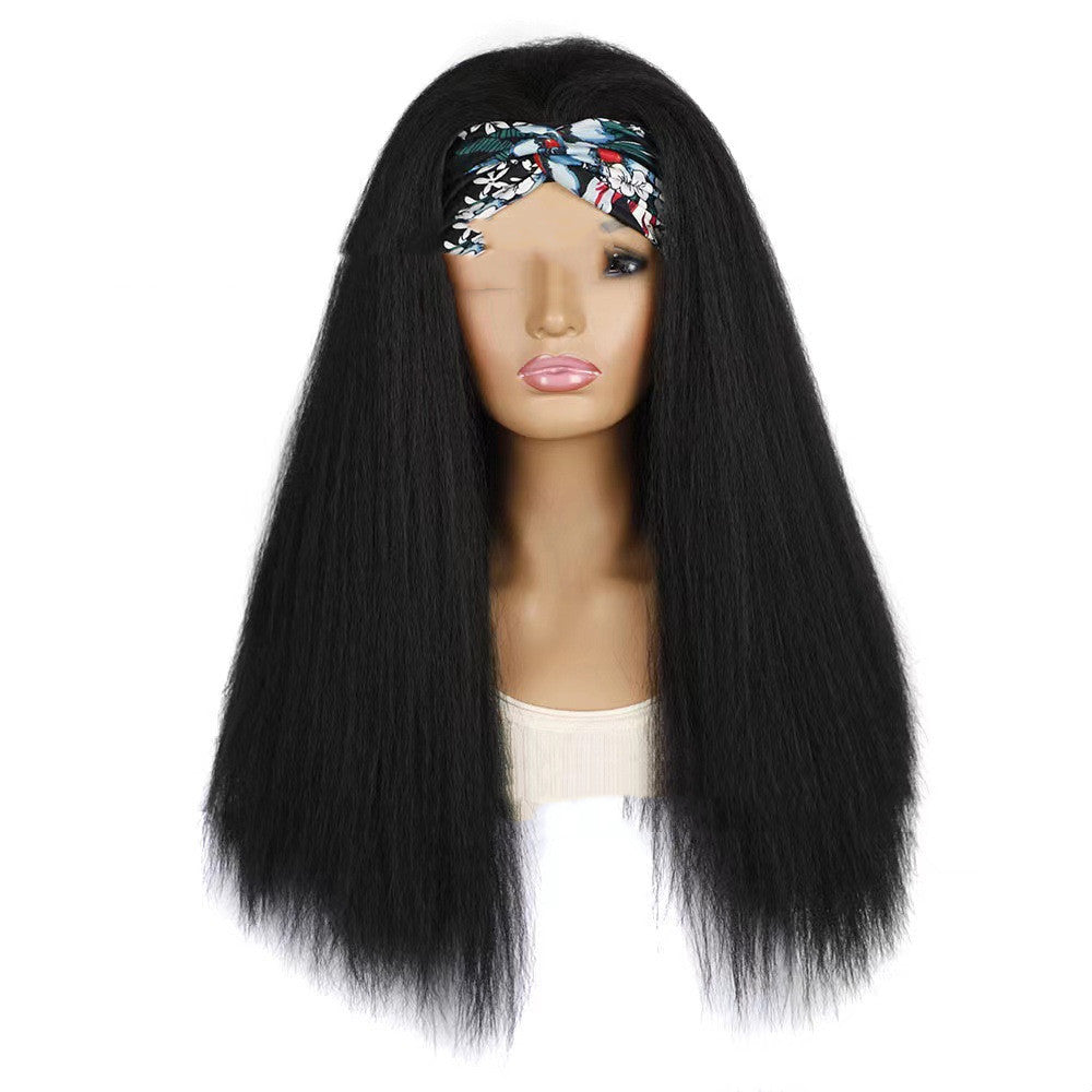 Hairband Bandana Wig Head Cover Corn Silk Long Hair