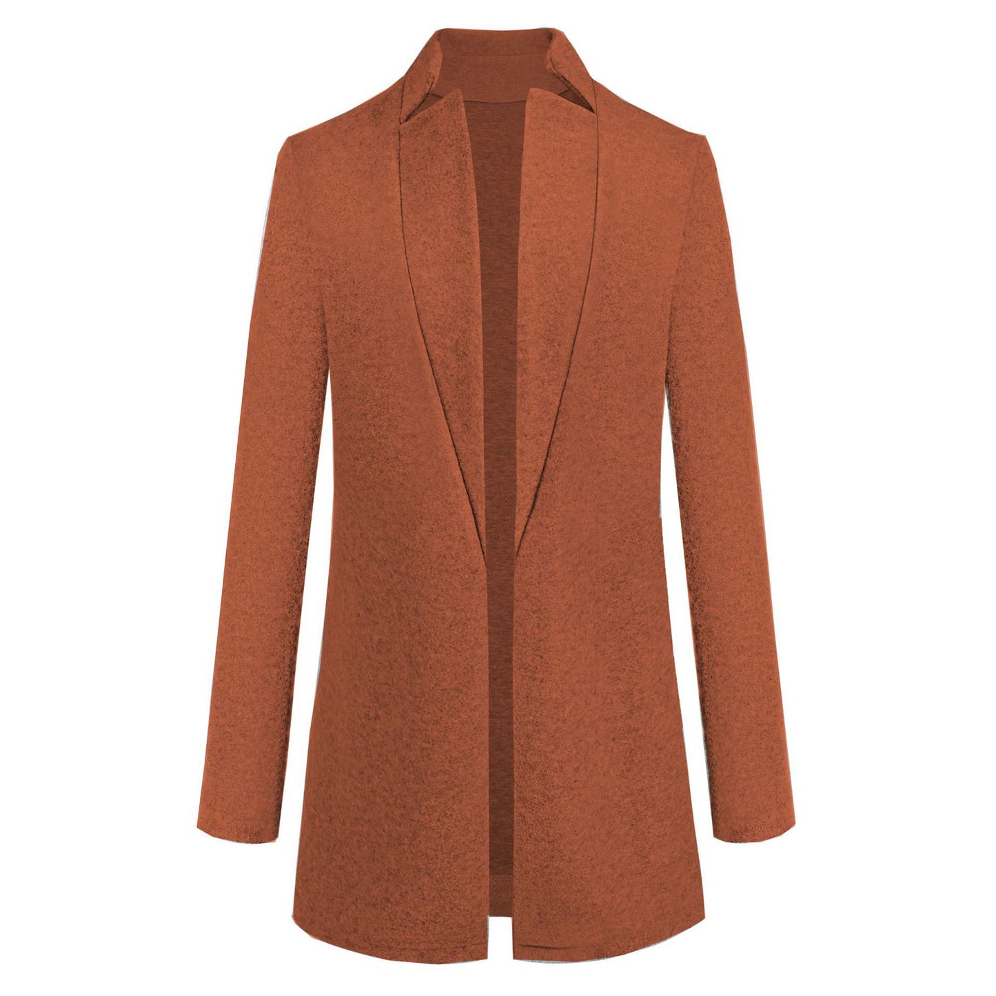 Stylish Solid Color Woolen Coat with Stand Collar