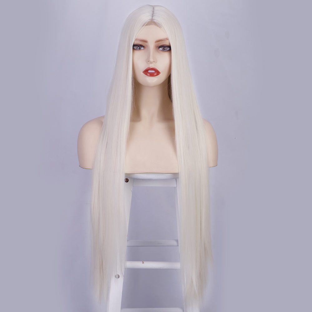 Front Lace Long Straight Hair Chemical Fiber Wig
