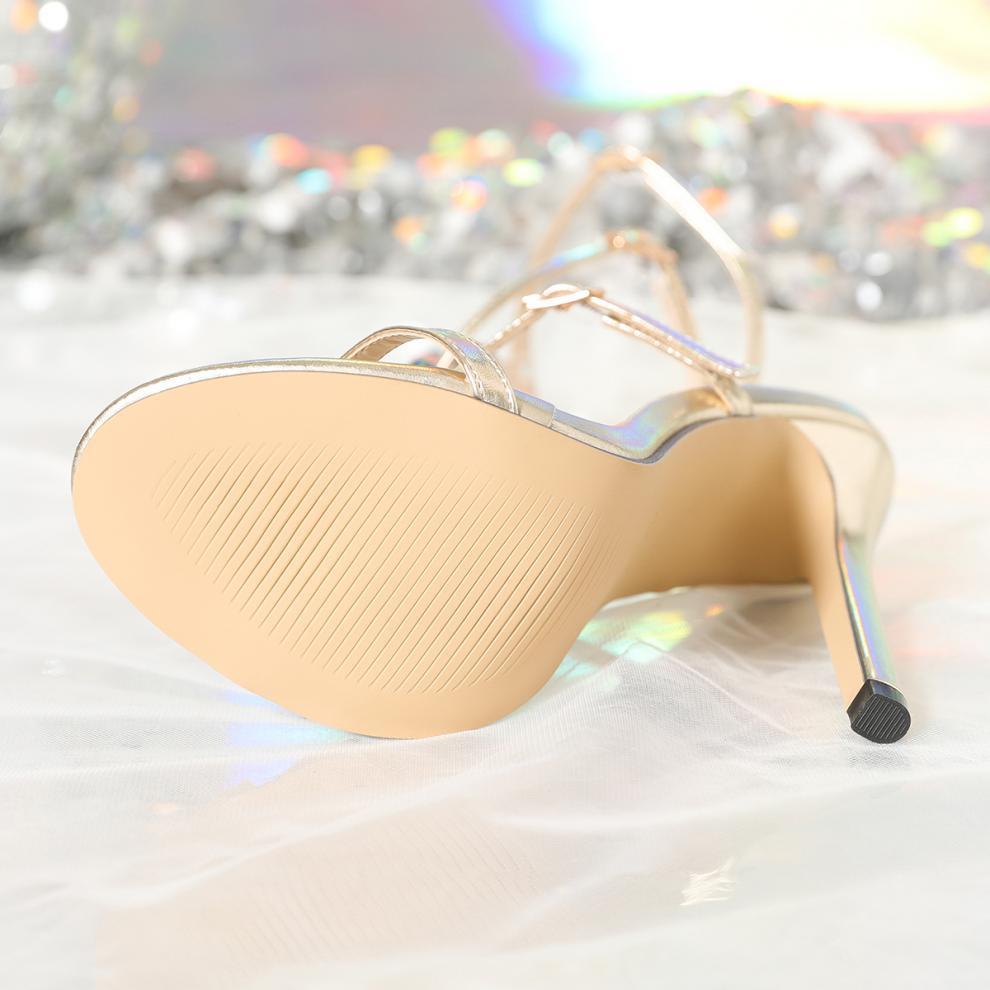 Pearl Buckle Stiletto Heel Sandals for Women