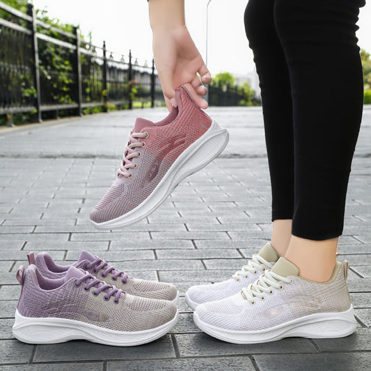 Experience Comfort and Style with Breathable Flyknit Soft Sole Sneakers for Women