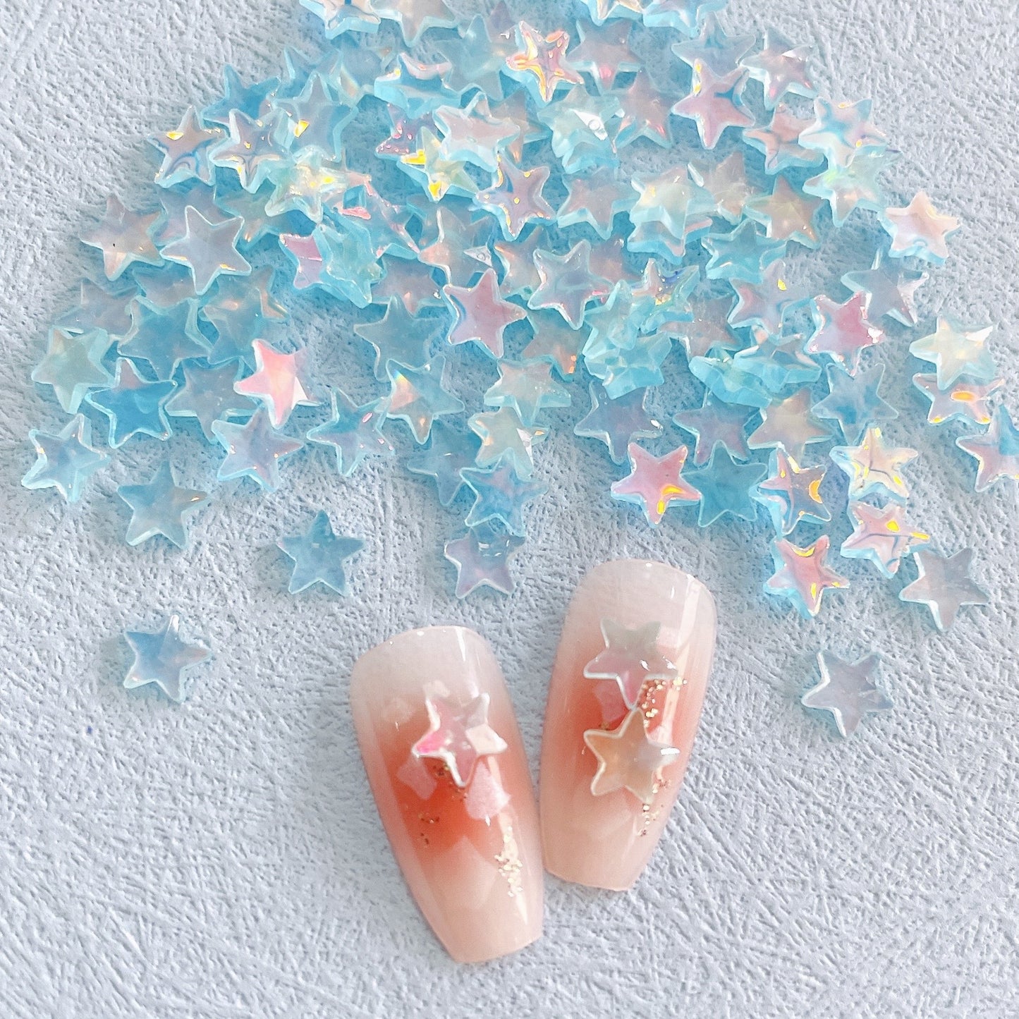 Colorful Five-pointed Star Nail Ornament Colorful And Fresh Diy Resin Nail Accessories