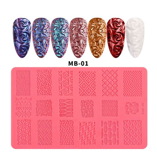 Nail Art Silicone Printing Template Plastic Template 3D Relief