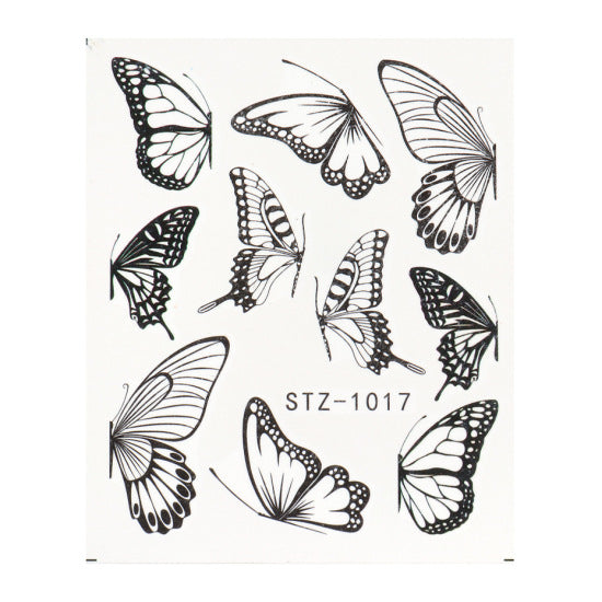 Vintage Watercolor Big Butterfly Net Red Nail Watermark Sticker