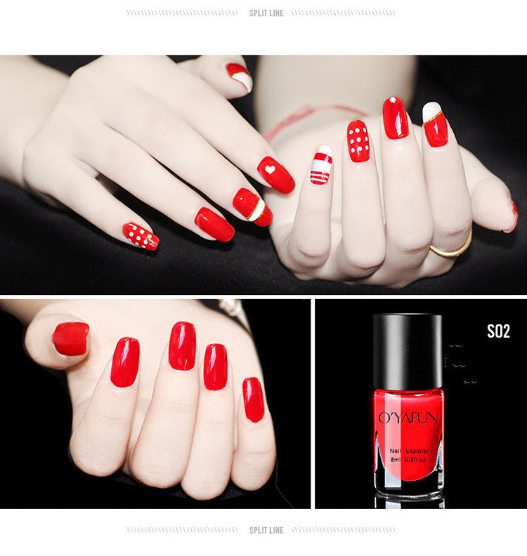 Ouyafei New Nail Polish, Quick-Drying, Long-Lasting, Tearable Nail Polish, No Baking Nail Polish Sequins Wholesale