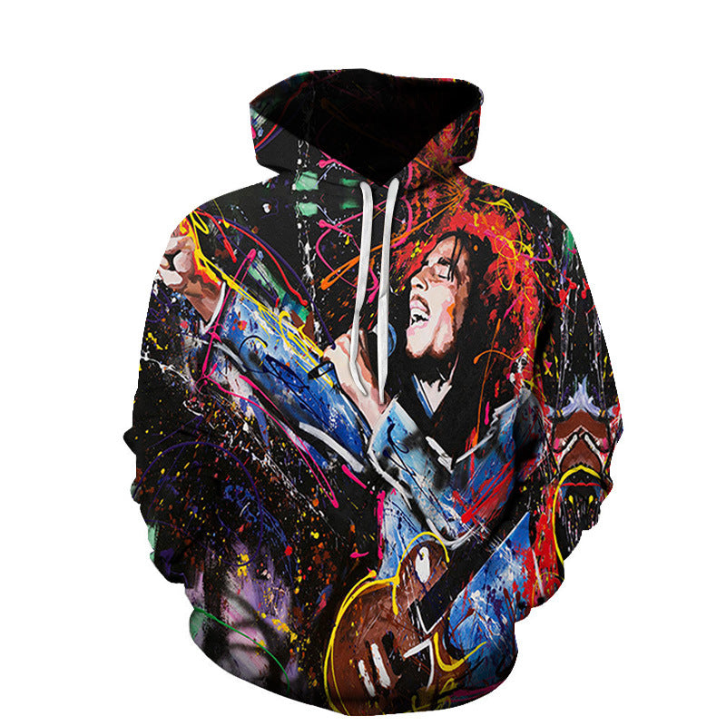 Digital Printing Couple Wear Loose Fashion Hoodie Baseball Uniform Sweater