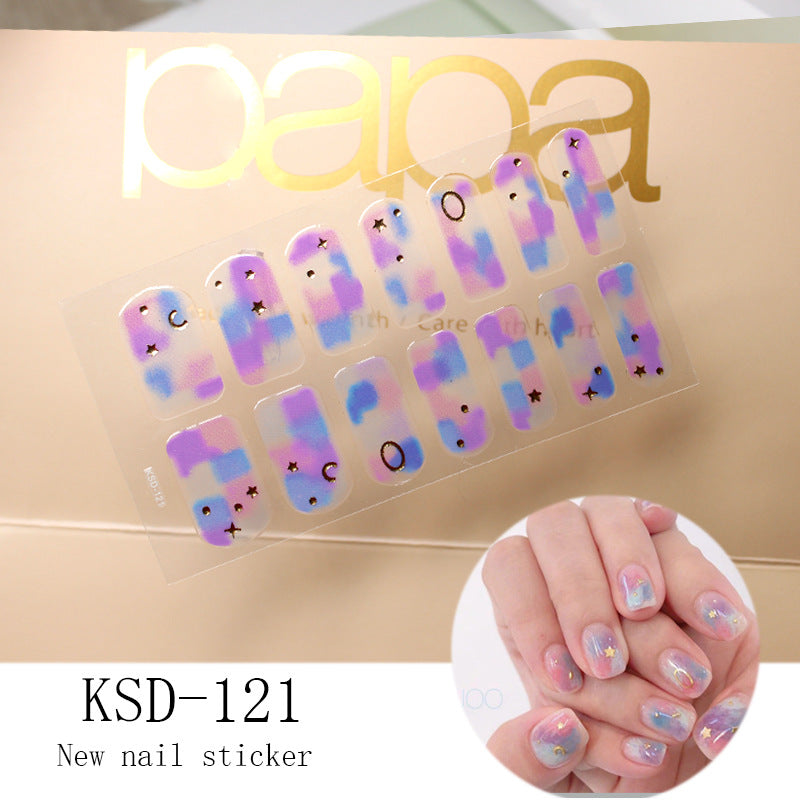 3D Fluorescent Gradient Nail Sticker: Colorful Nail Polish Film for Stunning Nails