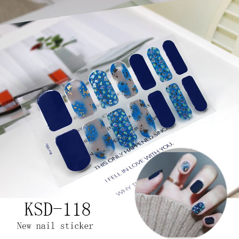 3D Fluorescent Gradient Nail Sticker: Colorful Nail Polish Film for Stunning Nails