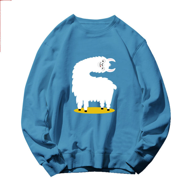 Alpaca Grass Mud Horse Round Neck Fashion Sweater Couple Wear Thin Top