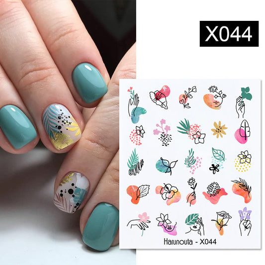 Fruit, Animal, Butterfly, and Flower Nail Sticker Set