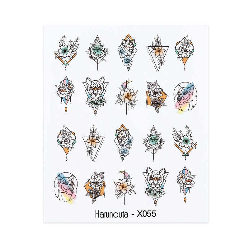 Fruit, Animal, Butterfly, and Flower Nail Sticker Set