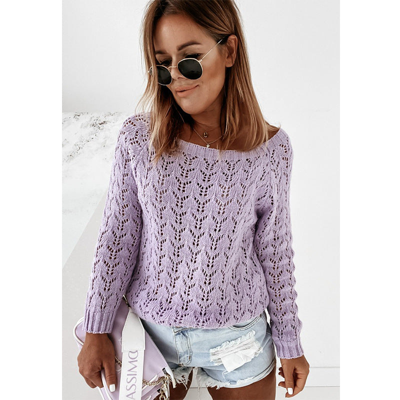 New Women's Casual Hollow Sexy Loose Sweater Women