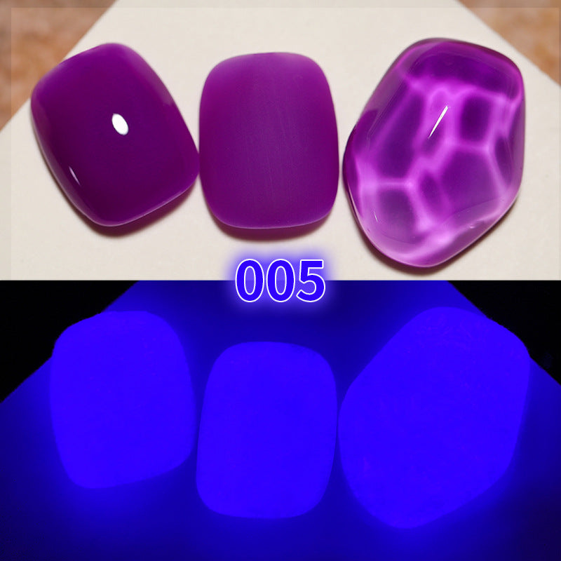 Luminous Glue Bungee Fluorescent Color Candy Color Nail Polish Glue Solid Color Glue Discoloration