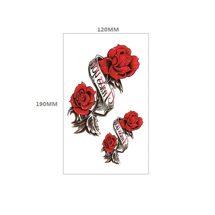 Waterproof And Long-lasting Totem plain Flower Dark Black Rose Flower Tattoo Stickers Spot Customization