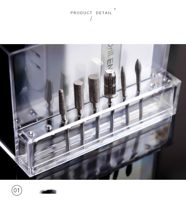 Nail Tool Storage Box with Polishing Machine Storage Rack