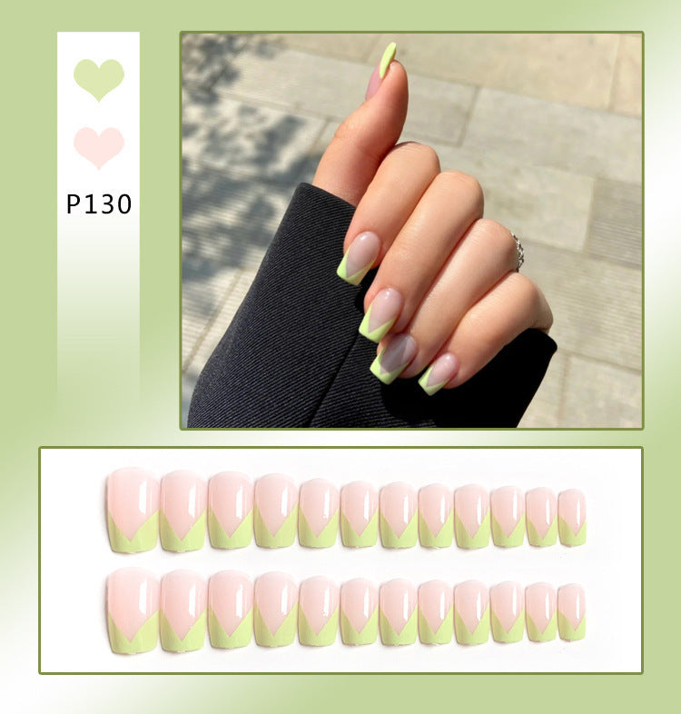 Net Red False Nail Sticking Wearing Nail Finished Nail Piece Love Peach Heart Nail Patch Removable Nail Patch N12