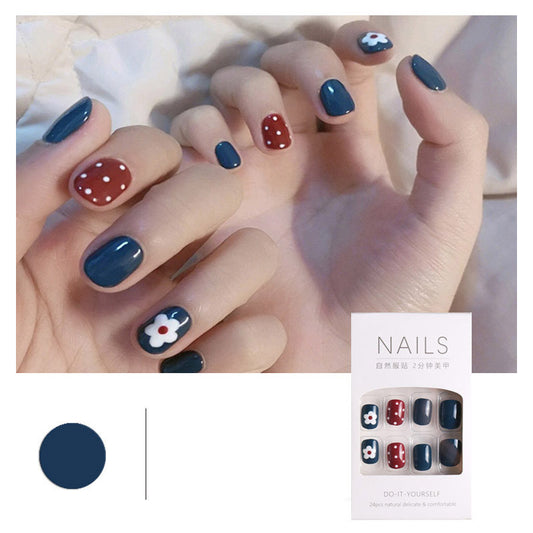 Nail Art Finished Fake Nail Patch Removable Short Cut Cute Waterproof Long Lasting