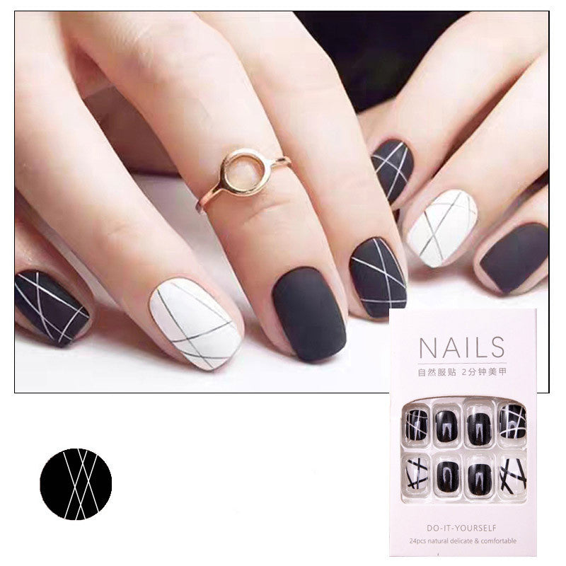 Nail Art Finished Fake Nail Patch Removable Short Cut Cute Waterproof Long Lasting