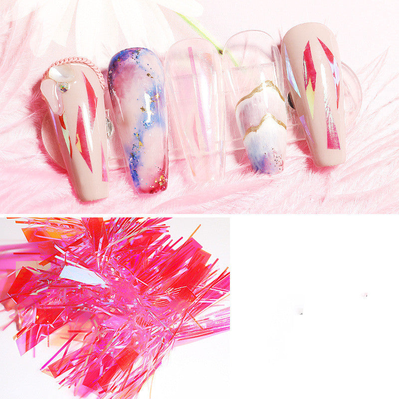 High Brightness Aurora Paper Mirror Symphony Cellophane Nail Art Accessories Phototherapy Nail Sticker