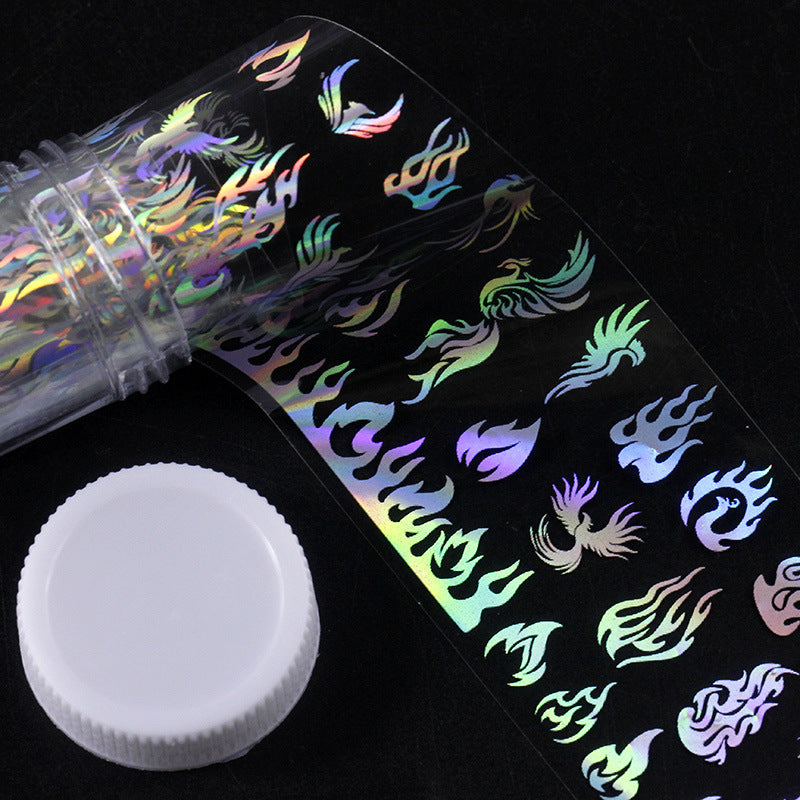 Nail Art Flame Star Paper Sticker Laser Sticker with Adhesive Aurora Decal