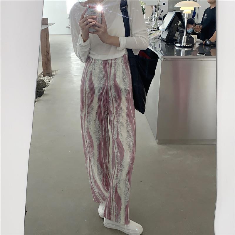 Summer Wardrobe with New Style High Waist Drape Straight Wide Leg Pants for Women