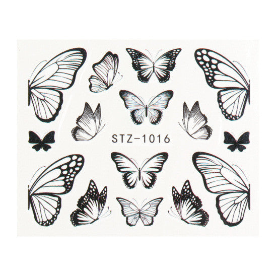 Nail Art Sticker Retro Watercolor Big Butterfly Nail Watermark Sticker