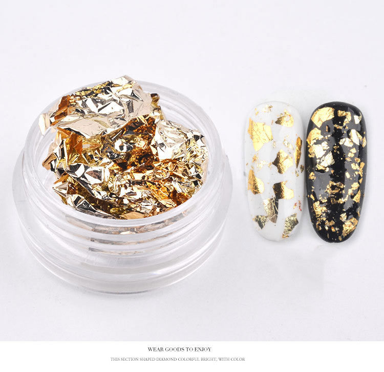 Gold And Silver Tin Foil Nail Stickers Decorations Crystal Phototherapy Nail Foil Paper