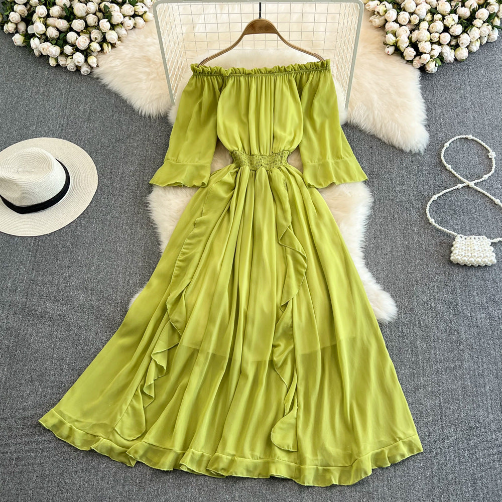 Women's Temperament Leisure Ruffled Chiffon Dress