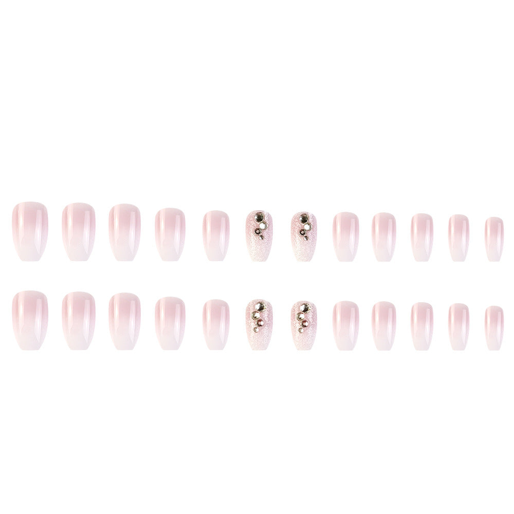 Autumn And Winter Lotus Root Starch Nail Tips Rhinestone Long