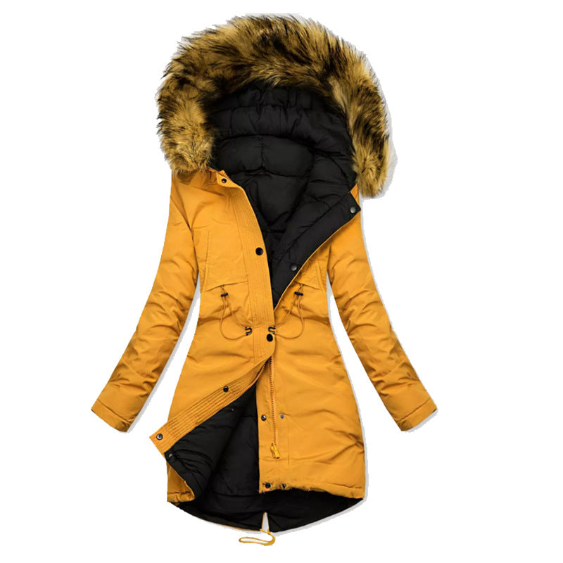 Autumn And Winter European And American Style Women Cotton-padded Clothes Warm Coat Mid-length