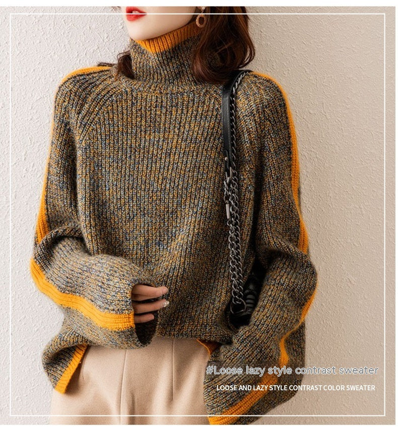 Women's Turtleneck Sweater Thick Retro Autumn Winter