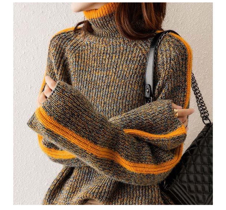 Women's Turtleneck Sweater Thick Retro Autumn Winter