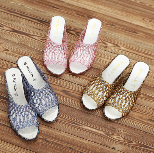 Slippers Bling Wedges Woman Casual Shoes Fashion