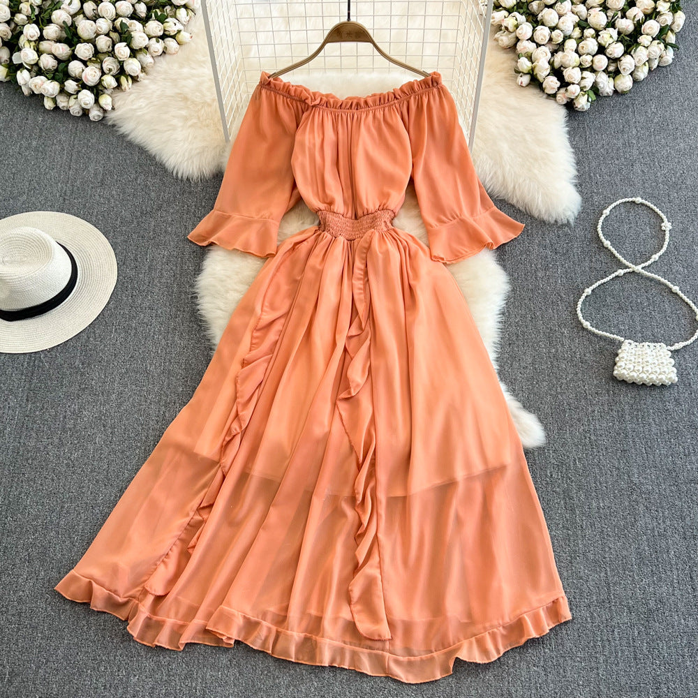 Women's Temperament Leisure Ruffled Chiffon Dress