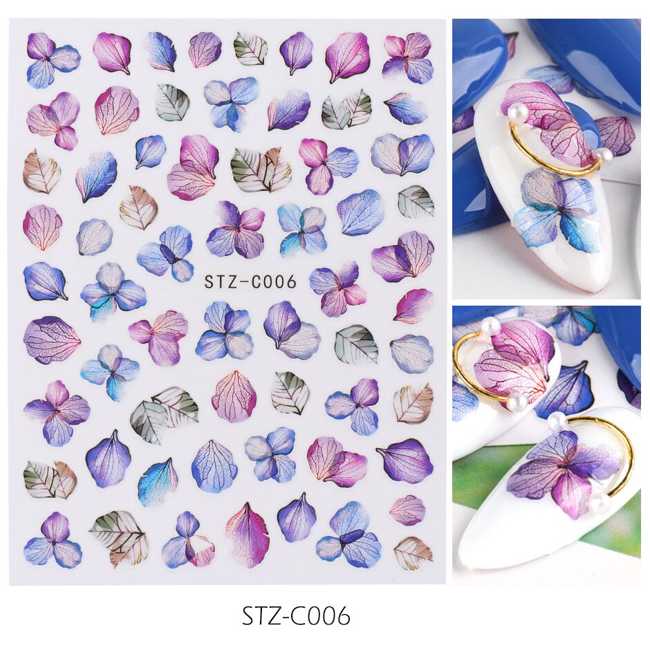 Japanese watercolor 3D nail stickers