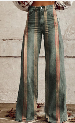 Women's Casual Fashion Denim Wide-Leg Pants